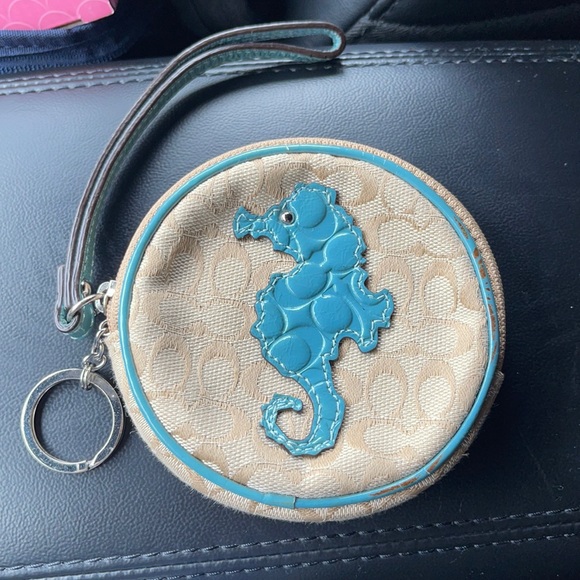 100% Authentic Coach Sea House Pouch Keychain
